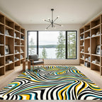 Bold Zebra Stripe Wave Rug