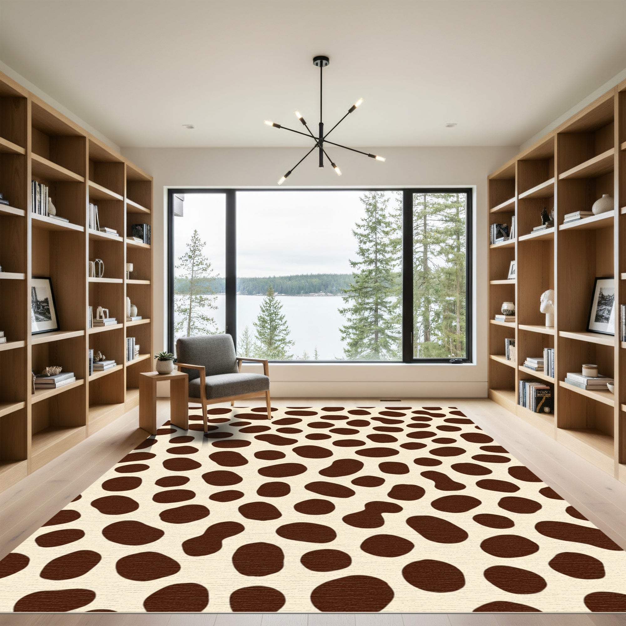 Ivory Brown Irregular Spots Rug