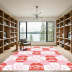 Pink Coral Oval Abstract Repeat Rug