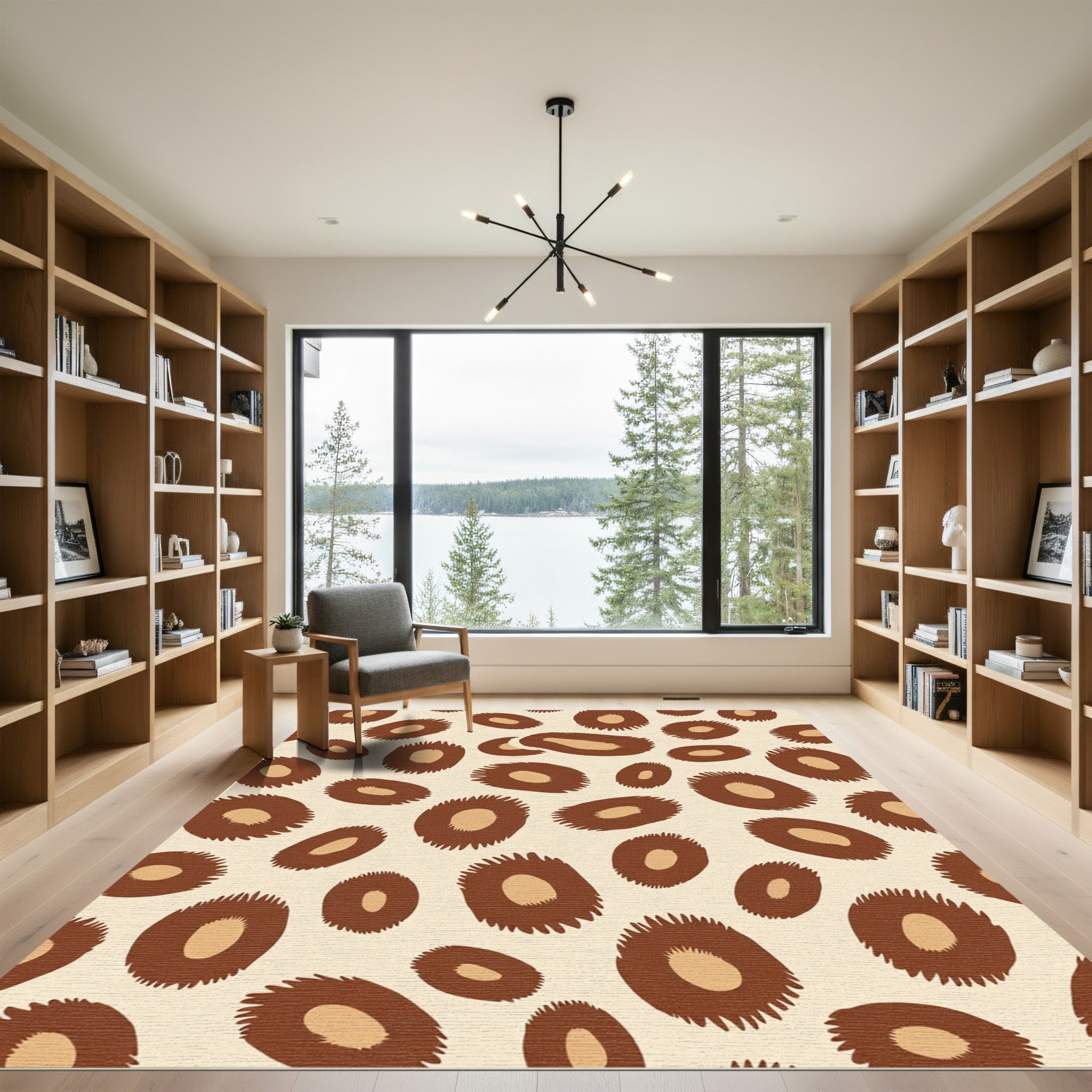 Brown Tan Spotted Spots Rug