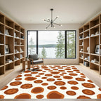 Brown Sunburst Polka Dot Rug