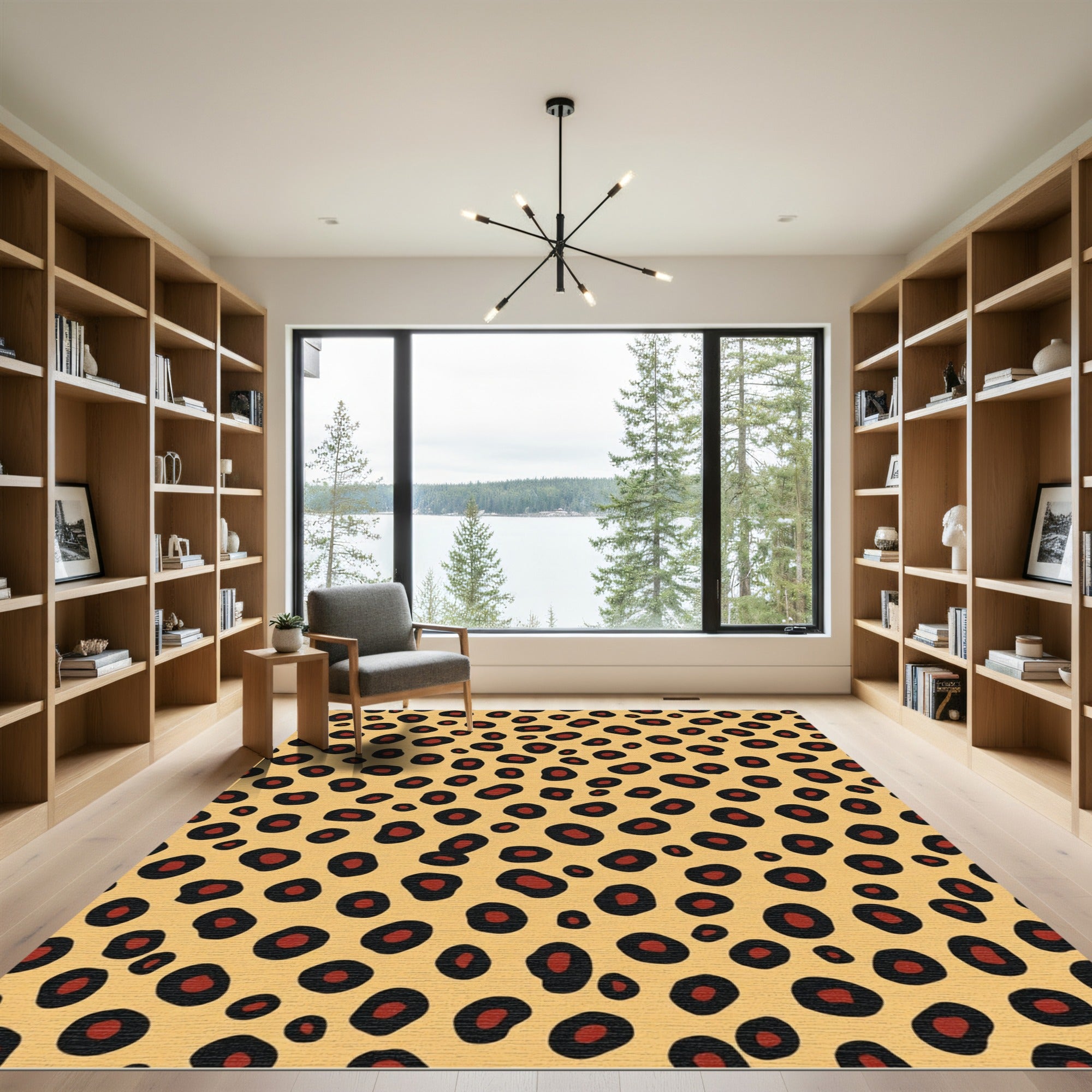 Golden Cheetah Spot Animal Print Rug