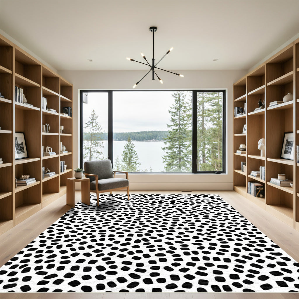 Monochromatic Scattered Pebble Texture Rug