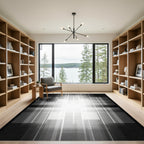 Monochromatic Geometric Grid Lines Rug