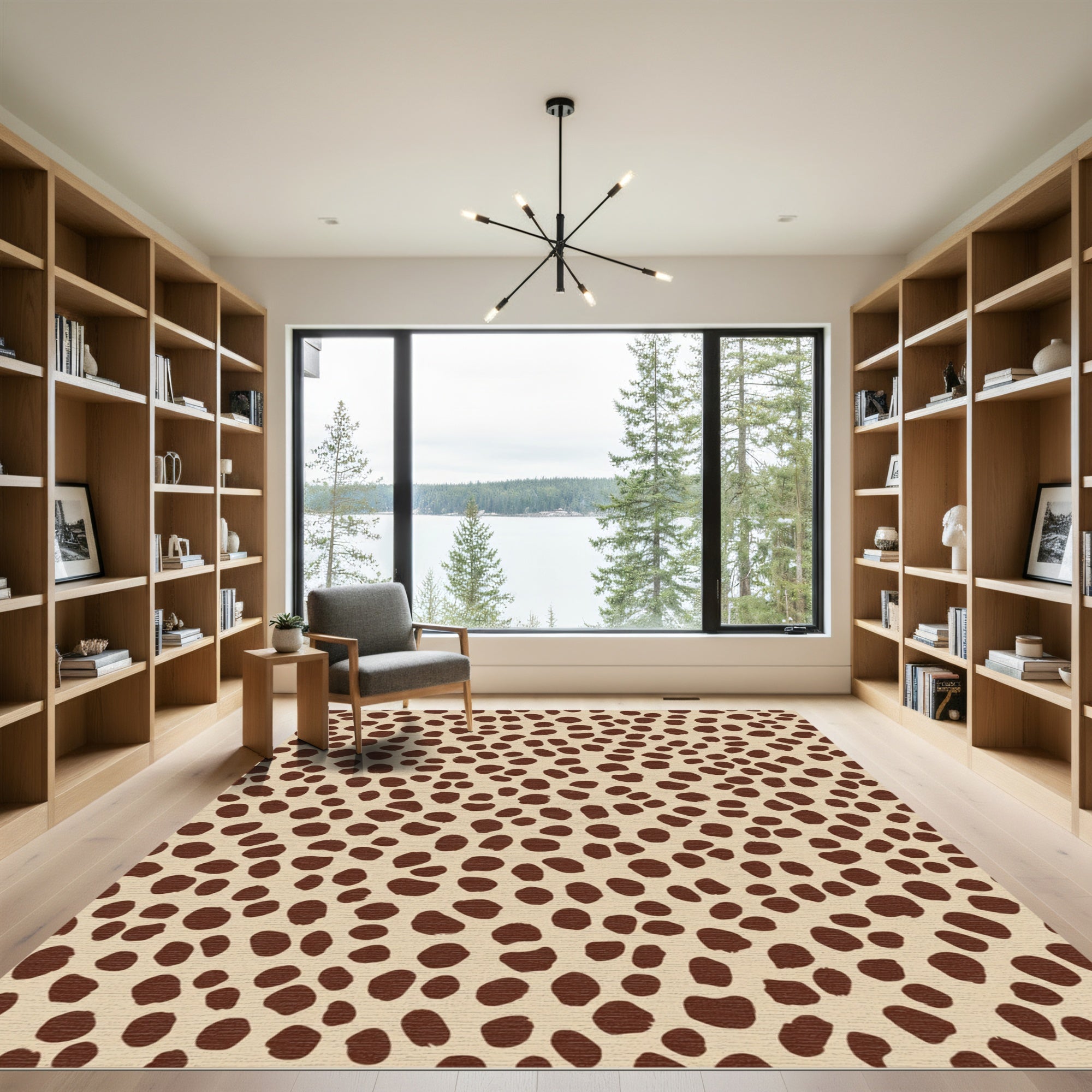 Brown Spots All Over Cream Rug