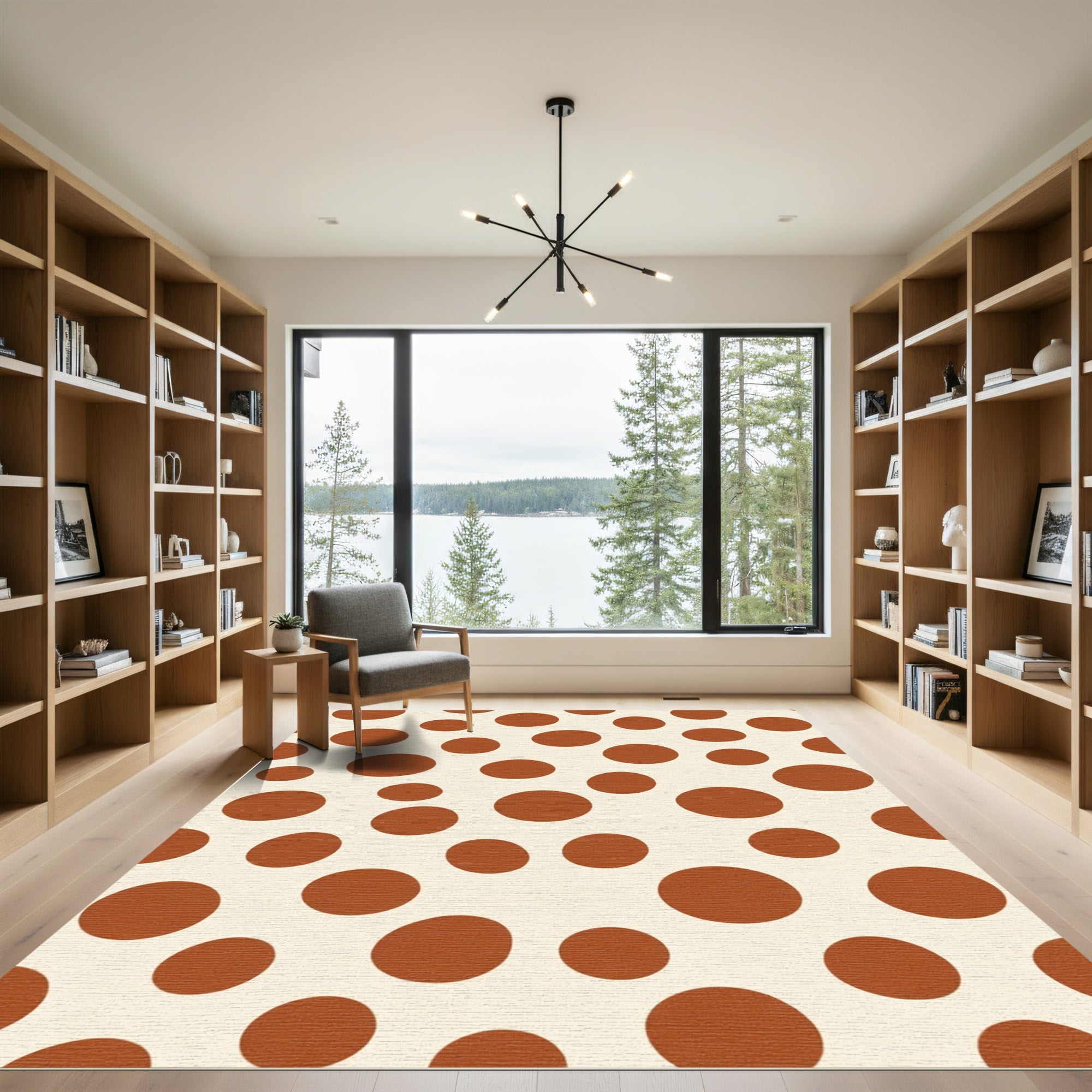 Terracotta Polka Dot Scatter Rug