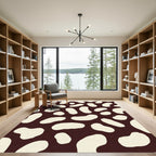 Brown Cream Organic Blotches Rug