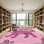 Pink Tigers All Over Rug