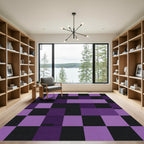 Amethyst Black Geometric Blocks Rug