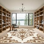 Brown Floral Medallion Arabesque Rug