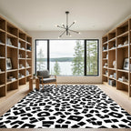 Monochrome Random Shape Collage Rug