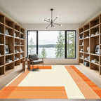 Warm Orange Linear Stripe Accent Rug