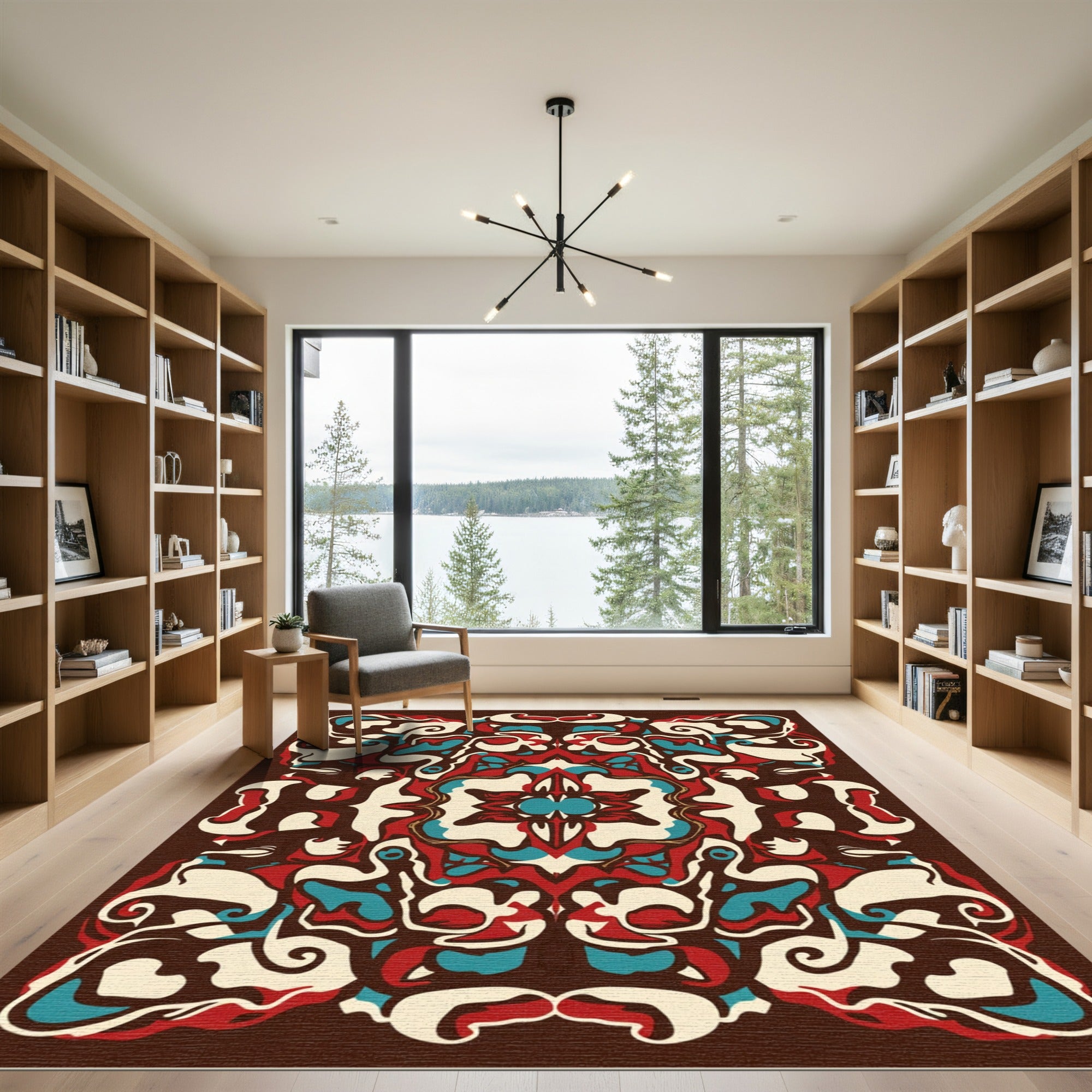 Retro Abstract Psychedelic Swirl Rug