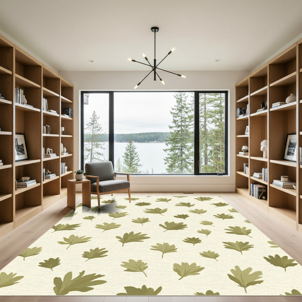 Olive Leaf Scatter Pattern Rug