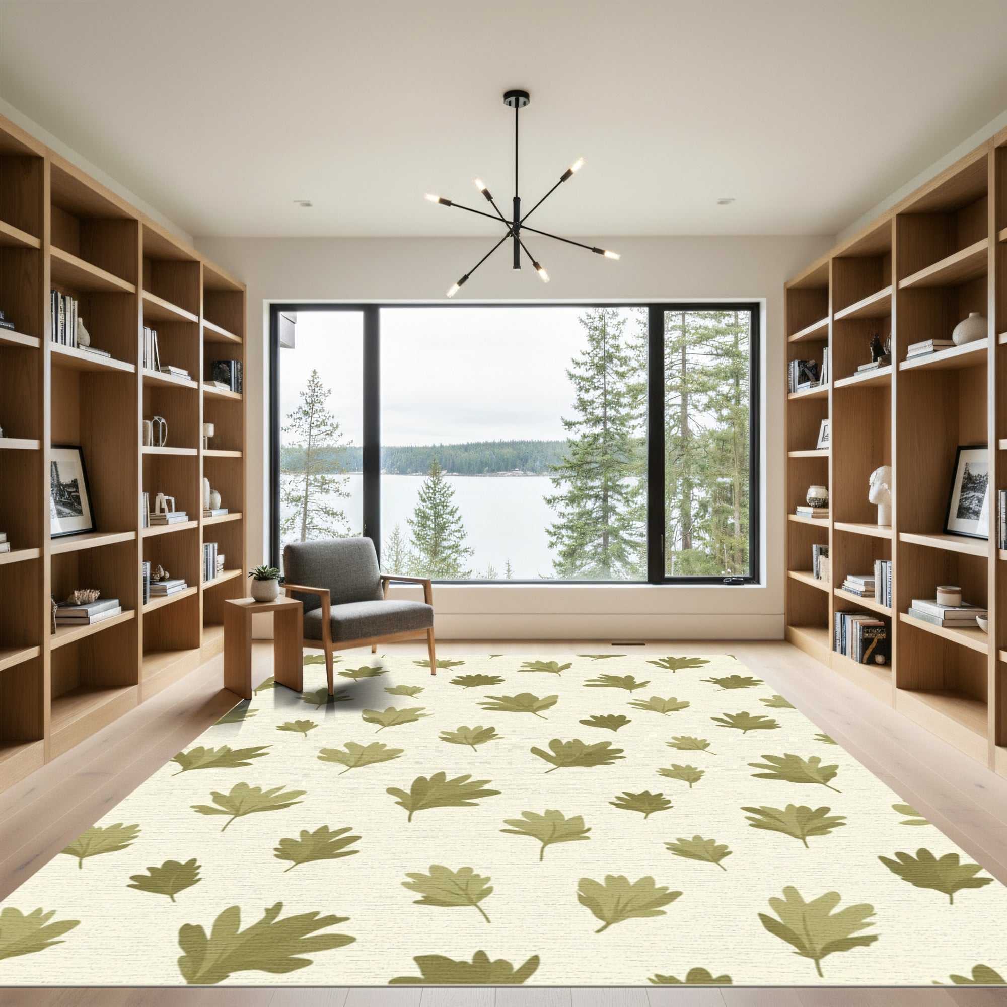 Olive Leaf Scatter Pattern Rug