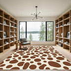 Brown And Cream Spotted Irregular Shapes Rug