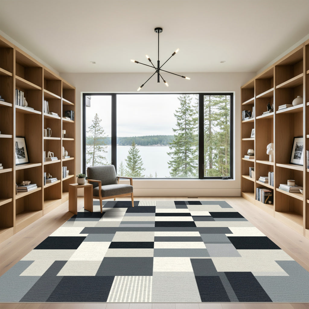 Monochromatic Geometric Block Composition Rug