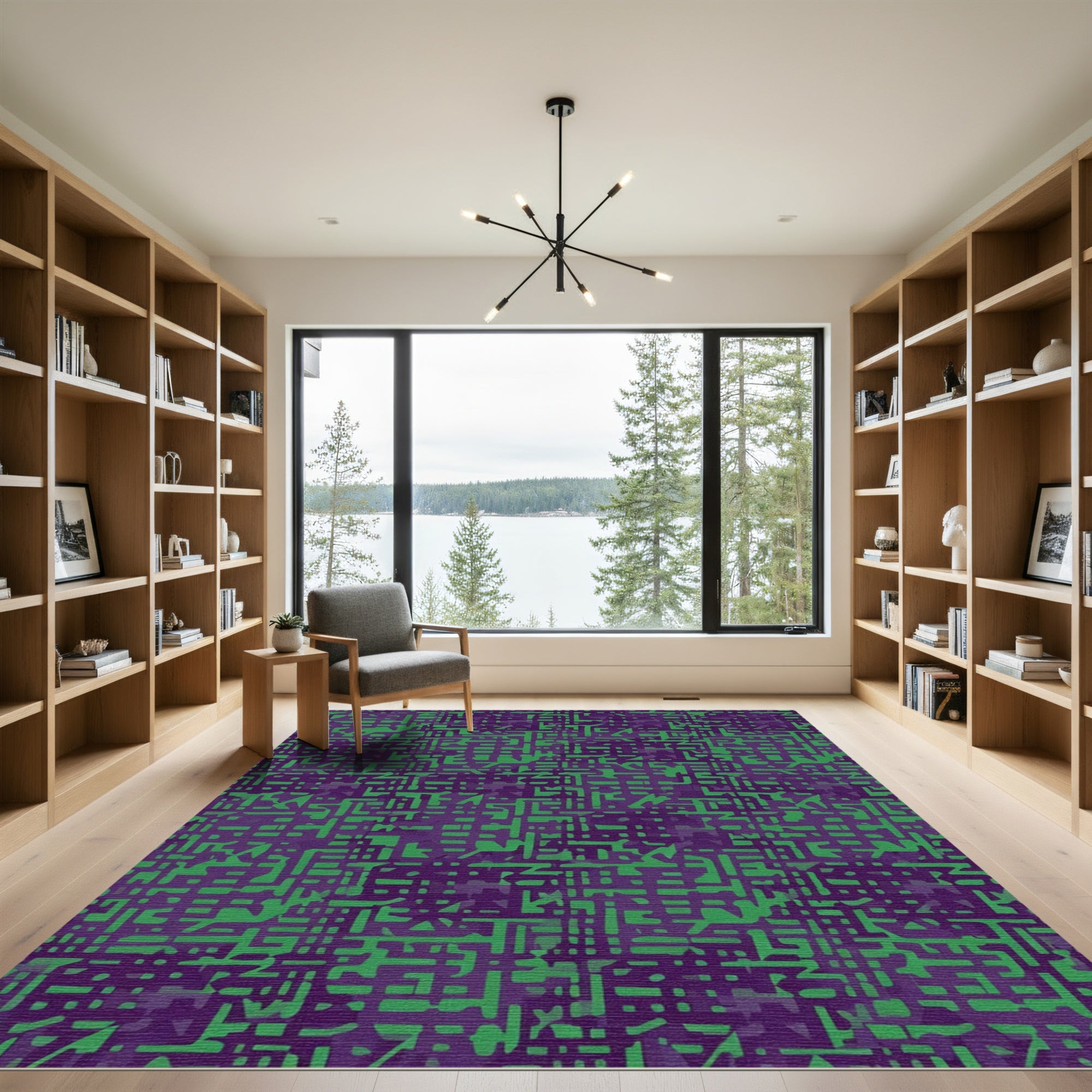 Abstract Geometric Lines Rug