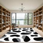 Black Gray Irregular Spots Rug