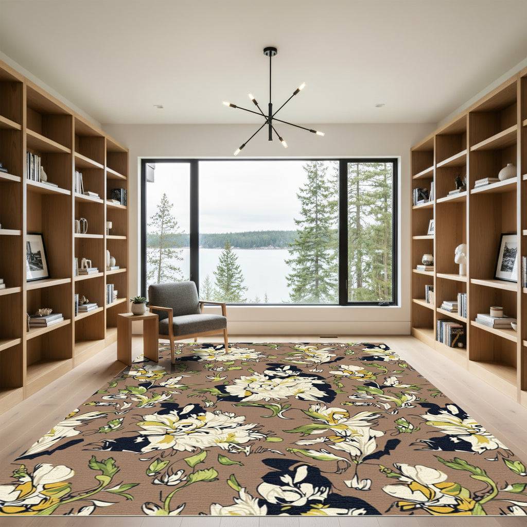 Bold Abstract Floral Arrangement Rug