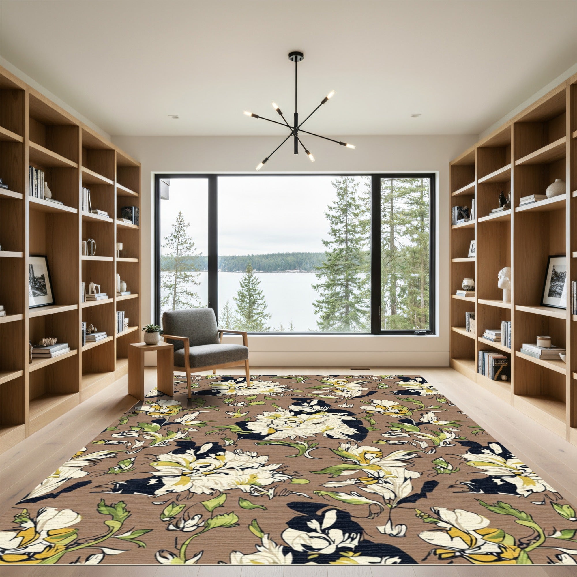 Bold Abstract Floral Arrangement Rug