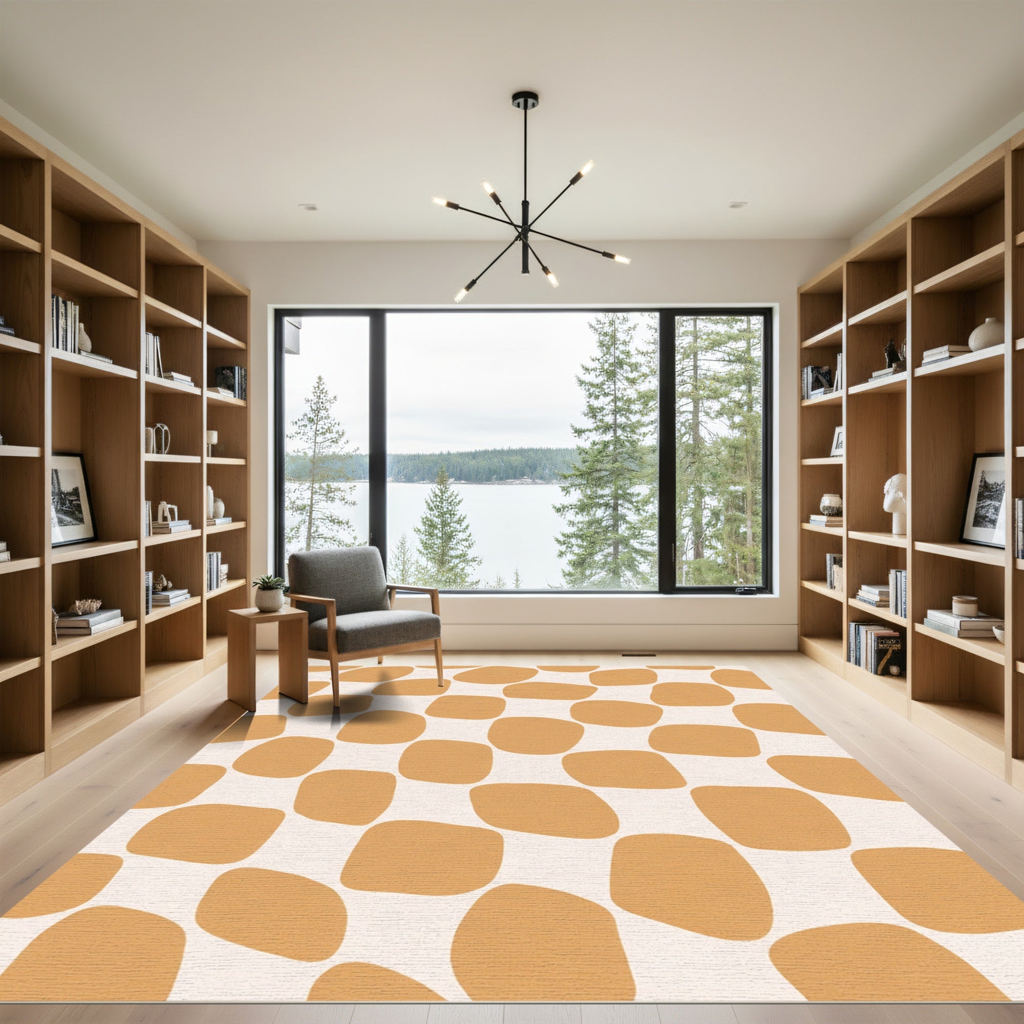 Amber Organic Square Check Rug
