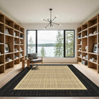 Black Gradient Grid Textured Rug