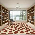 Brown Spots Cream Background Rug