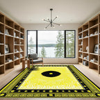 Radiant Yellow Sunburst Eye Mandala Rug