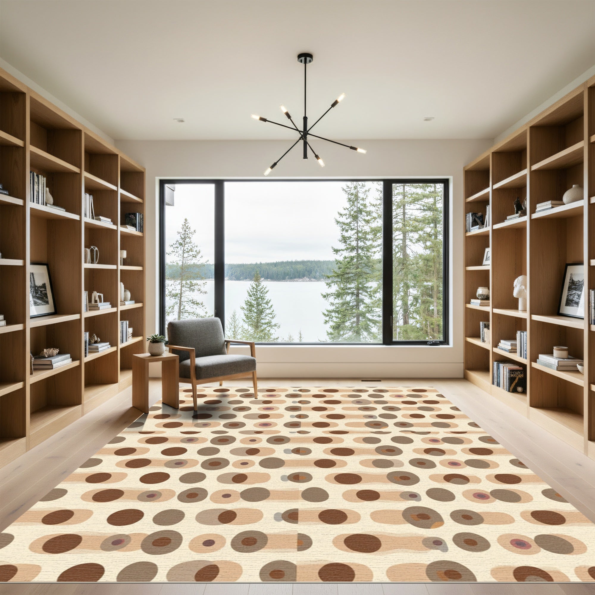 Warm Earth Tone Dot Cluster Rug