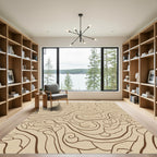 Earthy Swirl Wood Grain Contour Rug