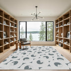 Subtle Gray Circles Interlocking Abstract Rug