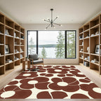 Retro Brown Daisy Bloom Rug