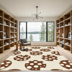 Brown Tan Polka Dot Circles Rug