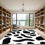 Black White Organic Spots Rug