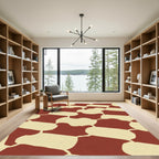Terracotta Cream Organic Shape Rug