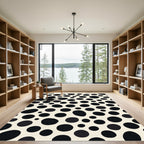 Black Cream Organic Dots Rug