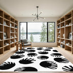 Bold Black Petal Scatter Rug