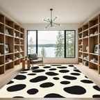 Black Cream Blob Spot Rug