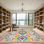 Vibrant Geometric Diamond Tribal Rug