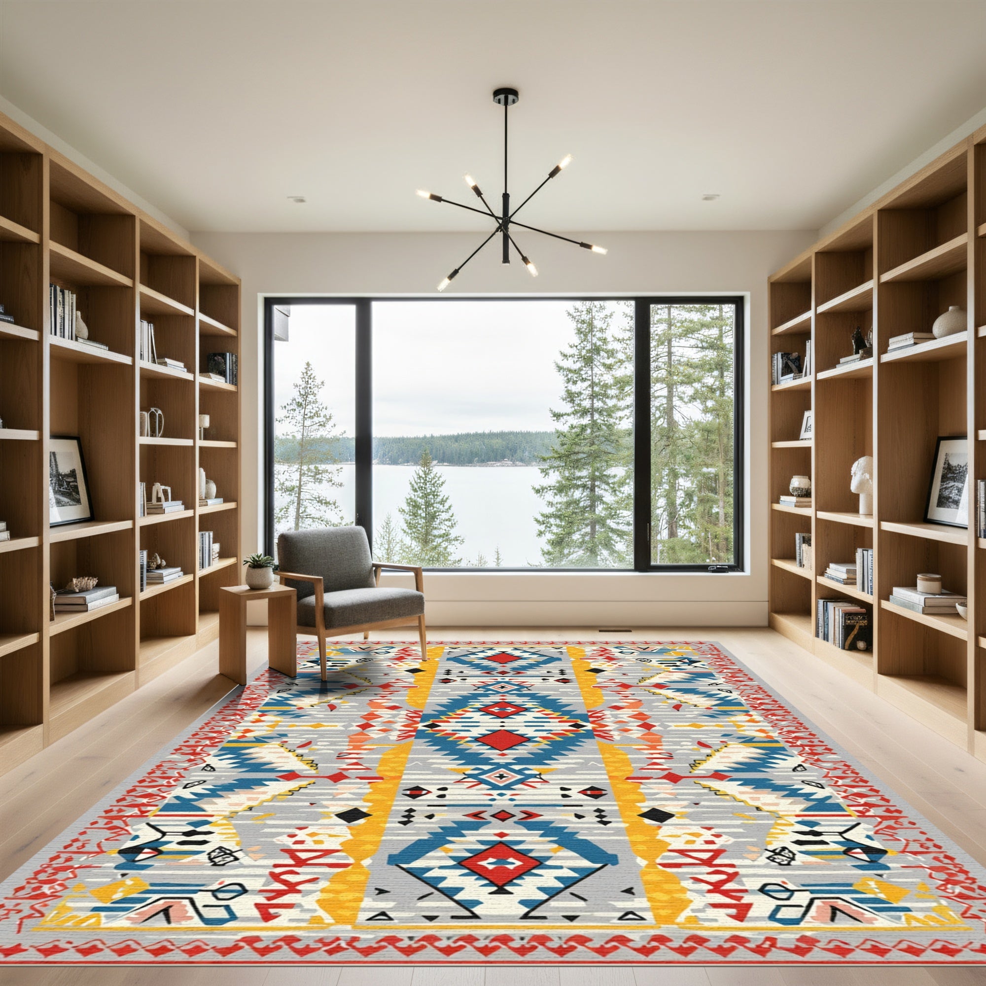Vibrant Geometric Diamond Tribal Rug