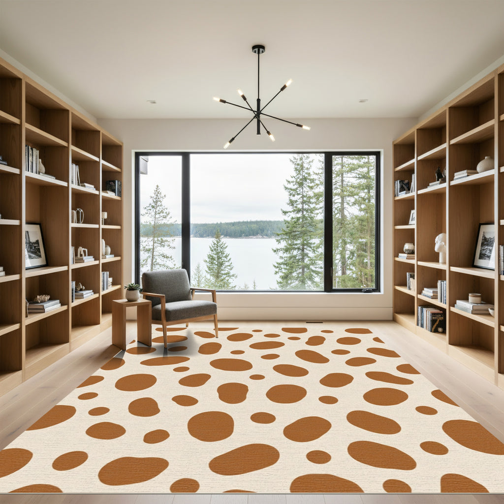 Brown Oval Spot Scattered Rug