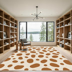 Brown Oval Spot Scattered Rug