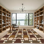 Organic Earthy Tone Abstract Reflection Rug