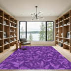 Bold Purple Floral Vines Rug