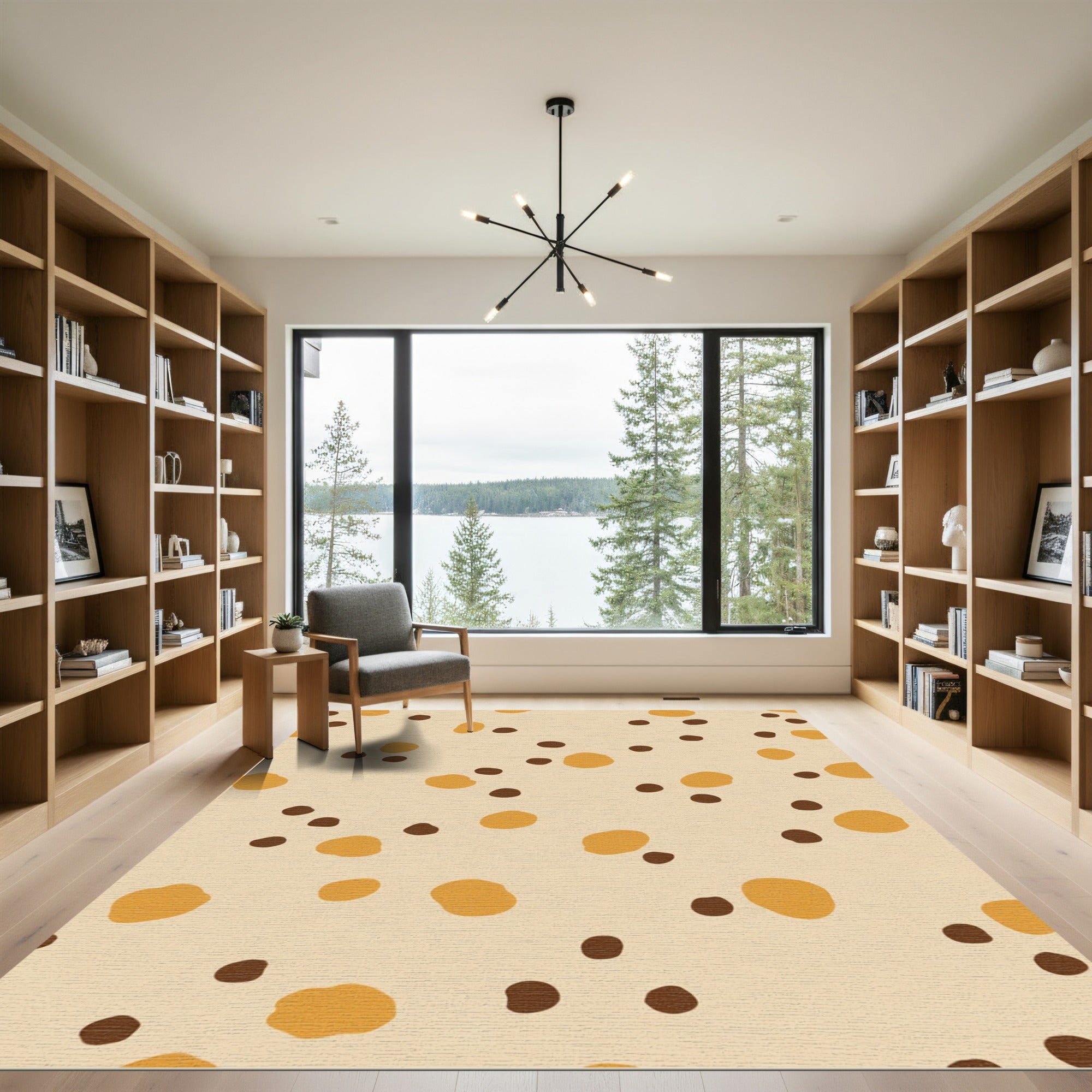 Golden Brown Polka Dot Sprinkle Rug