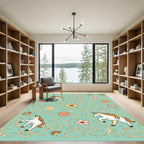 Whimsical Unicorn Floral Swirl Rug