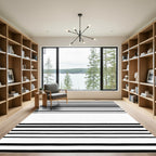 Bold Black White Striped Harmony Rug
