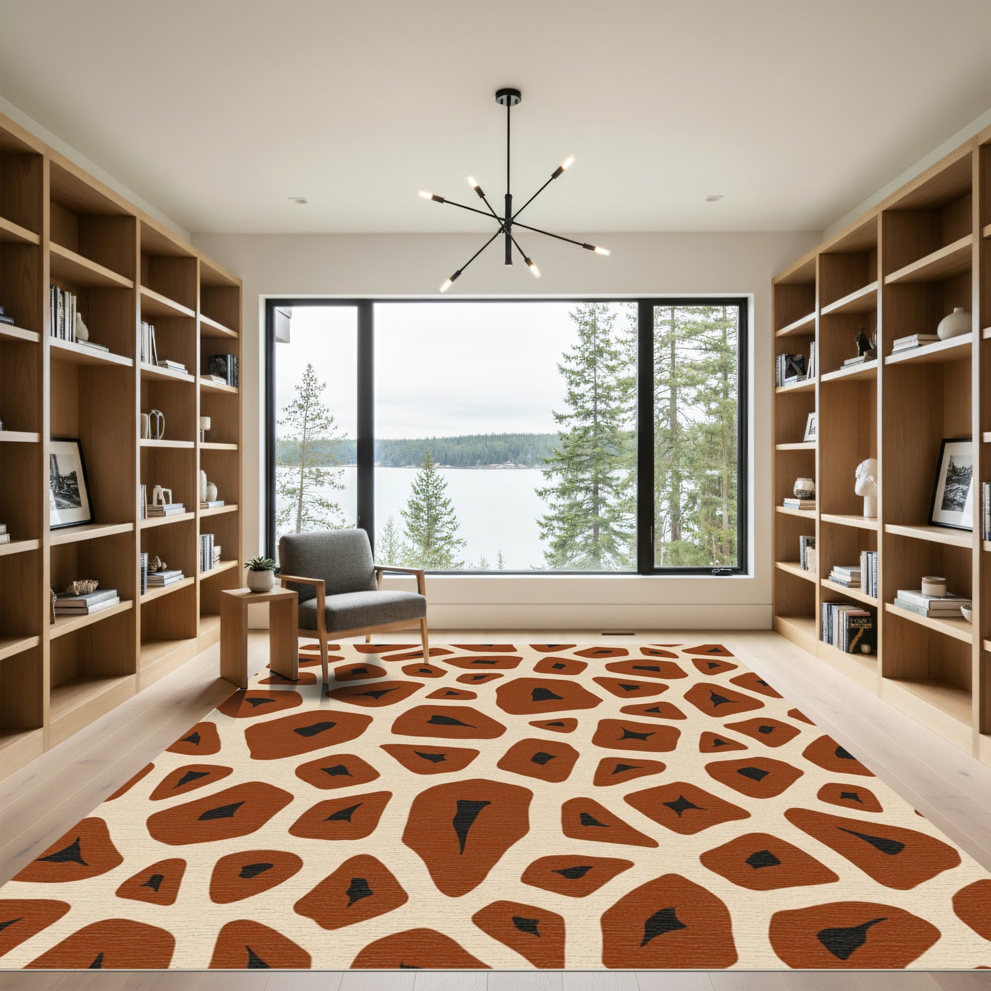 Brown Tan Spotted Animal Skin Rug