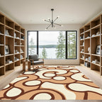 Earthy Swirl Abstract Organic Shapes Rug